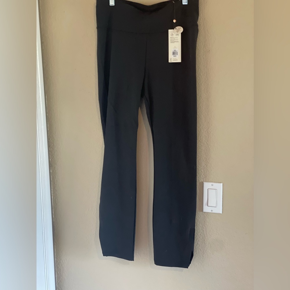 High rise vented straight pant